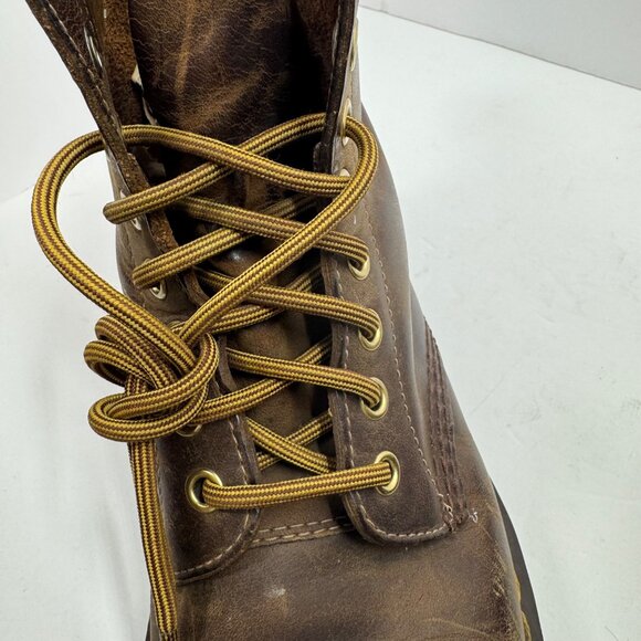 Dr Martens 1460 Brown Boots Crazy Horse Size 39 W8 M7 Yellow Laces - Picture 10 of 13